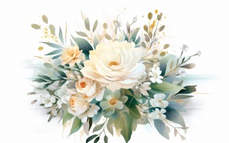 Watercolor flowers wreath Background 337