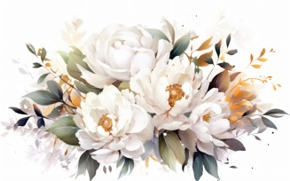 Watercolor flowers wreath Background 348