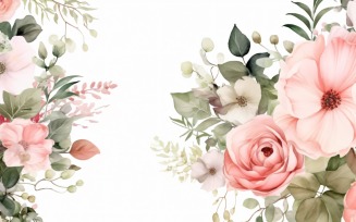 Watercolor flowers wreath Background 353