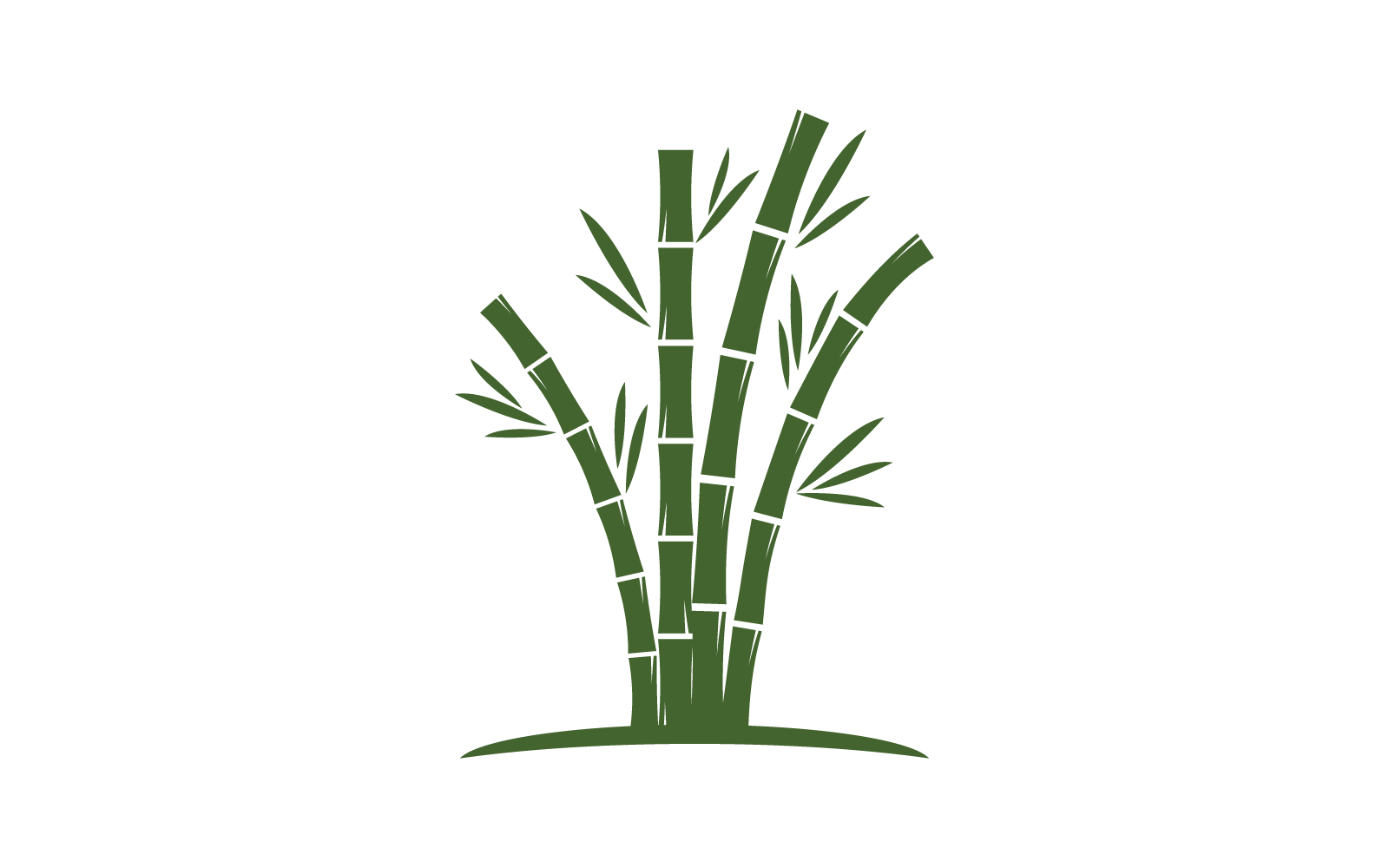 Bambú con plantilla de vector de ilustración de logotipo de hoja verde