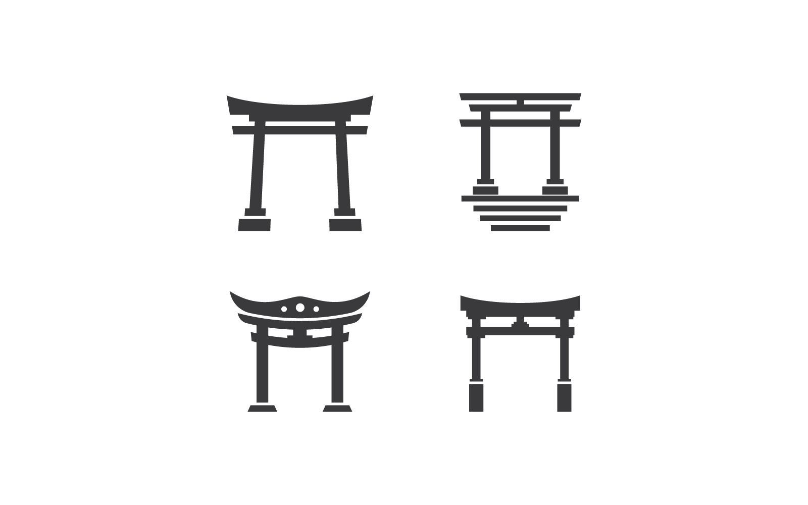 Disegno vettoriale dell&amp;#39;icona logo dell&amp;#39;illustrazione del cancello Torii