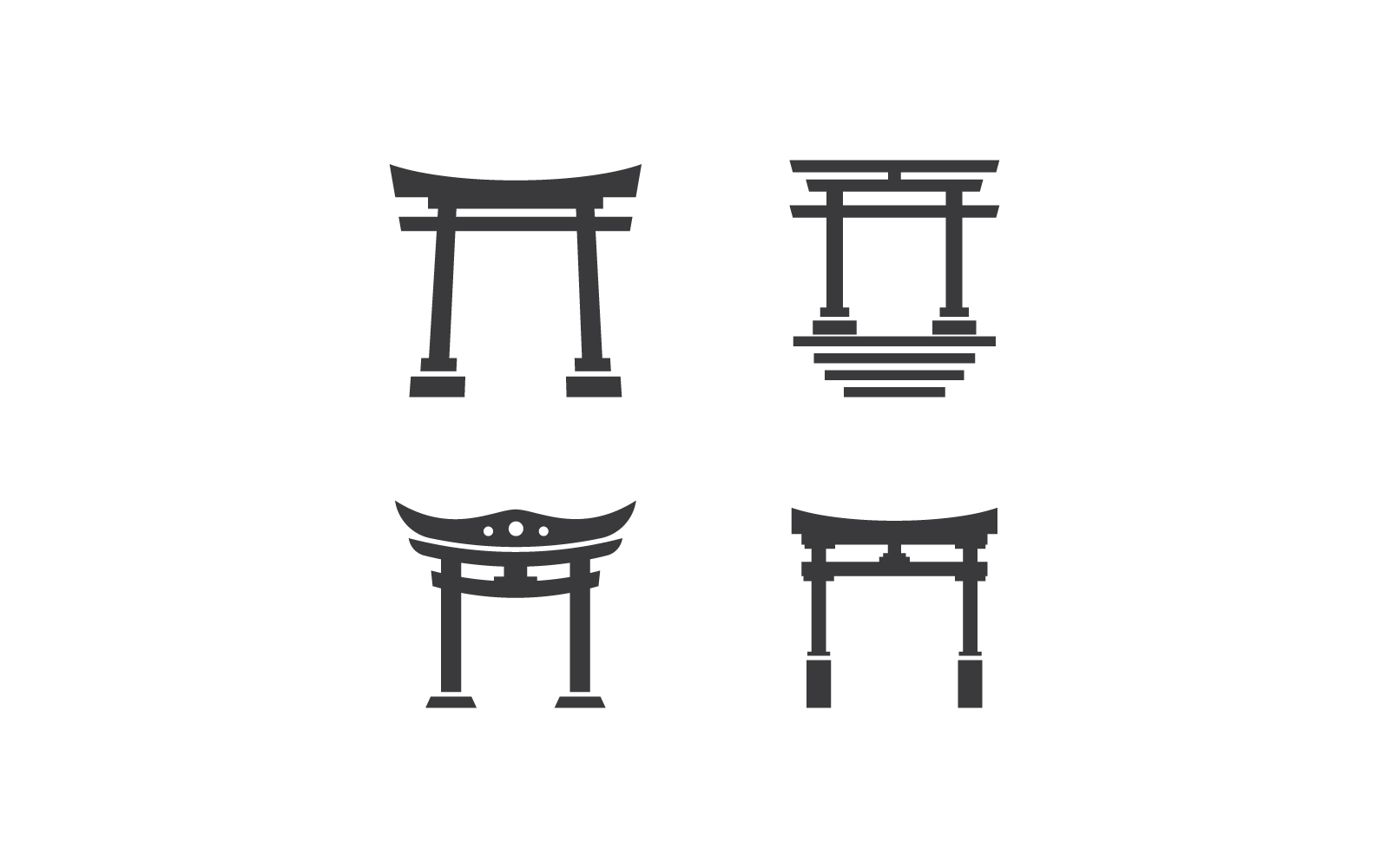 Torii gate ilustração logotipo ícone vetor design