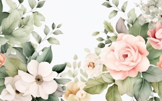 Watercolor floral wreath Background 356