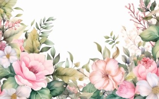 Watercolor floral wreath Background 359
