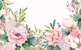 Watercolor floral wreath Background 363