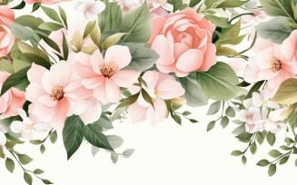 Watercolor floral wreath Background 366