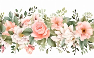 Watercolor floral wreath Background 370