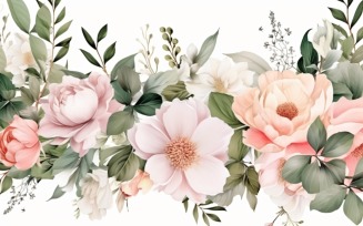 Watercolor floral wreath Background 373