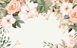 Watercolor floral wreath Background 376