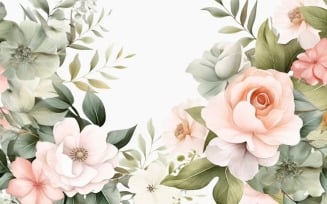 Watercolor floral wreath Background 379