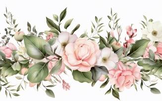 Watercolor floral wreath Background 387