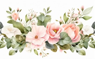 Watercolor floral wreath Background 391