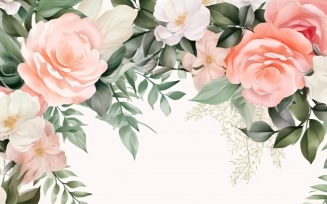 Watercolor floral wreath Background 399