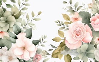 Watercolor flowers Background 394