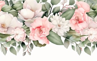 Watercolor flowers wreath Background 360