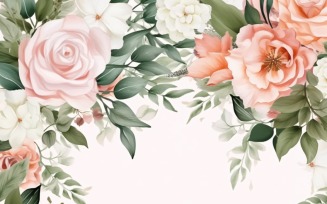Watercolor flowers wreath Background 367