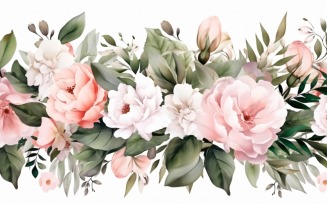 Watercolor flowers wreath Background 371