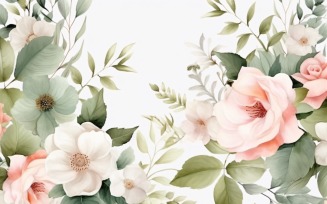 Watercolor flowers wreath Background 396