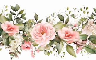 Watercolor flowers wreath Background 400