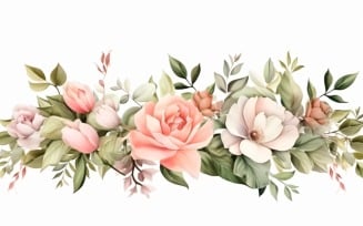 Watercolor floral wreath Background 407