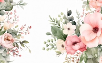 Watercolor floral wreath Background 411