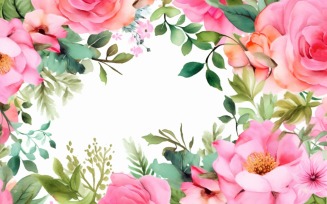 Watercolor floral wreath Background 424