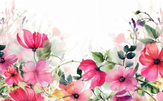 Watercolor floral wreath Background 427
