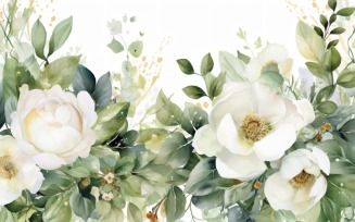 Watercolor floral wreath Background 441