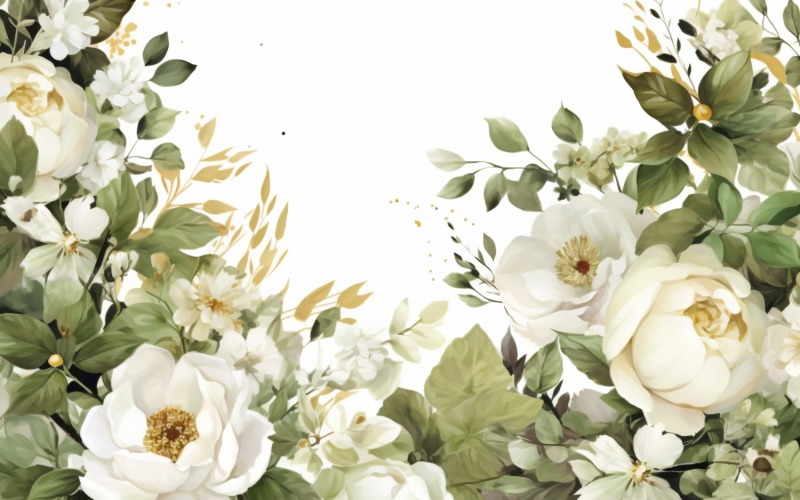 Watercolor floral wreath Background 448