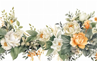 Watercolor floral wreath Background 457