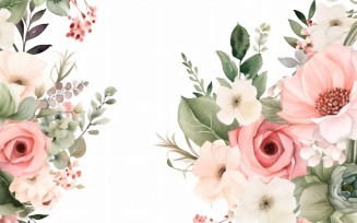 Watercolor flowers wreath Background 408