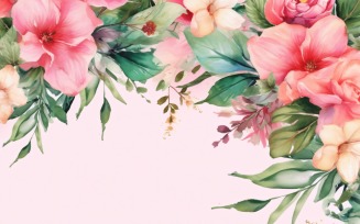 Watercolor flowers wreath Background 426