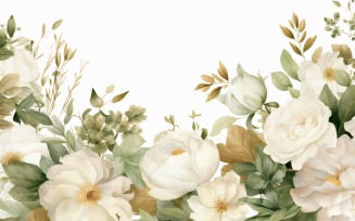Watercolor flowers wreath Background 429