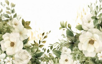 Watercolor flowers wreath Background 433