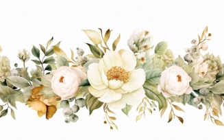 Watercolor flowers wreath Background 458