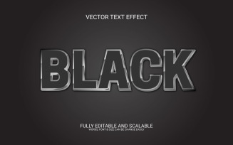 Black Fully Editable Vector Eps Text Effect Design
