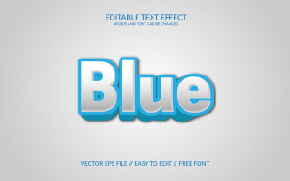 Blue Fully Editable Vector Eps Text Effect Design
