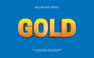Gold 3D Editable Vector Eps Text Effect Template