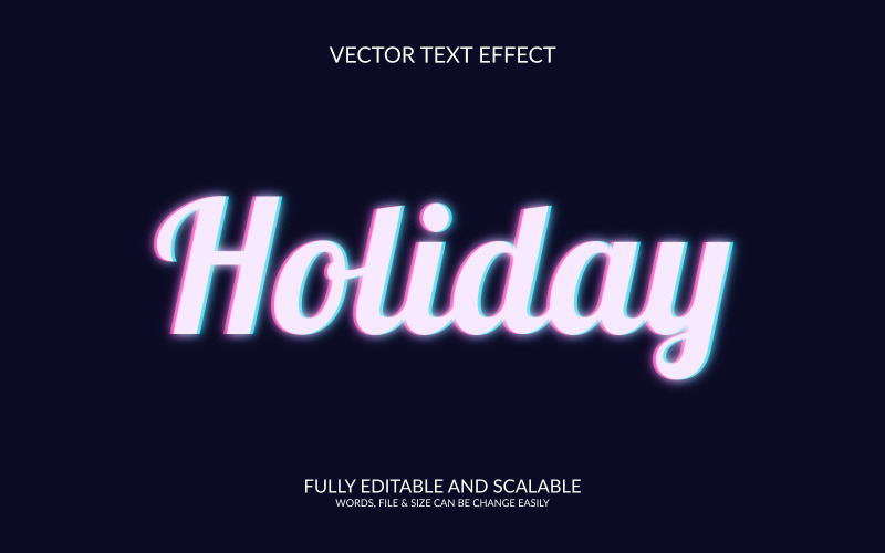 Holiday 3d vector text effect design. Illustration