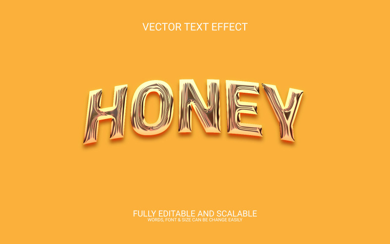 Honey 3D Editable Vector Eps Text Effect Design Illustration