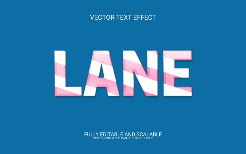 Lane 3D Editable Vector Eps Text Effect Template Illustration