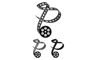 Letter P Made from Film Strip, Logo For Media Photography Videography Youtube Channel Production