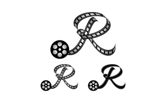 Letter R Made from Film Strip, Logo For Media Photography Videography Youtube Channel Production