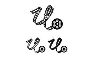 Letter U Made from Film Strip, Logo For Media Photography Videography Youtube Channel Production