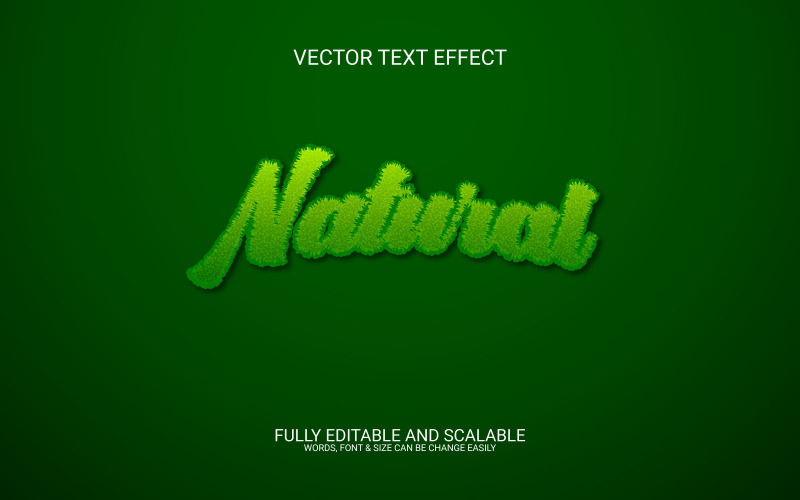 Nature 3D Fully Editable Vector Eps Text Effect Template Design Illustration