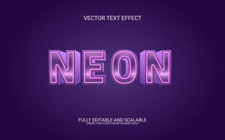 Neon 3D Editable Vector Eps Text Effect Template Design