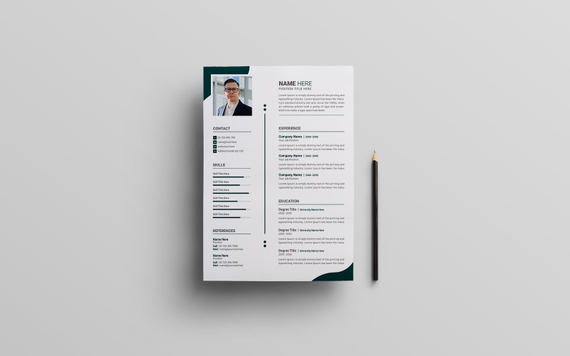 Simple Resume Design Template Corporate Identity