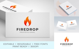 Fire Drop Modern Logo Template
