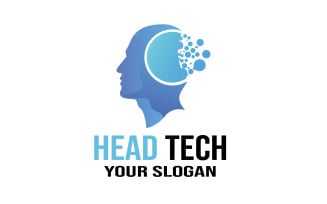 Head Tech logo, Head digital Technology Logo template designs