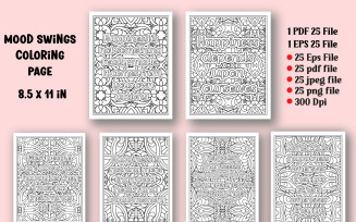 Mood Swing Quotes Coloring Book Pages